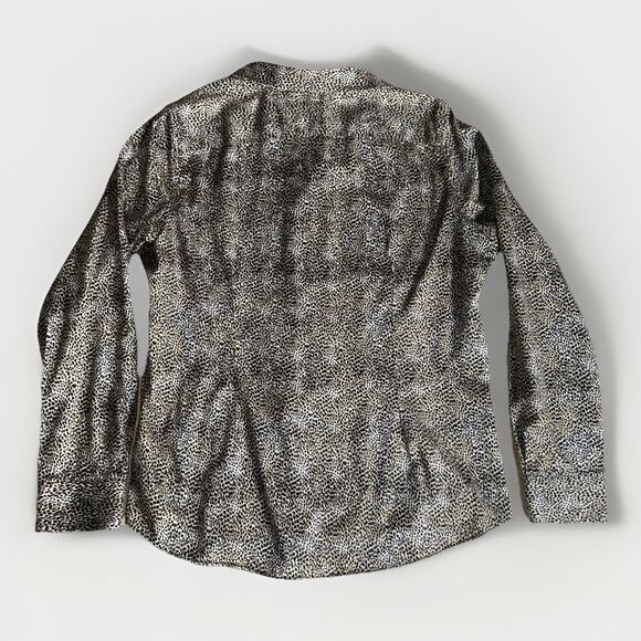 Chaps No Iron Leopard Print Button Down Shirt XL Long Sleeve Animal Print Top - Picture 2 of 9